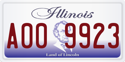 IL license plate A009923