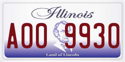 IL license plate A009930