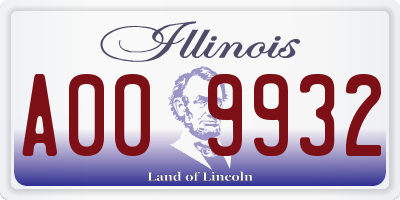 IL license plate A009932