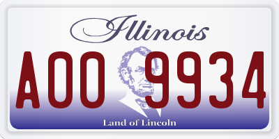 IL license plate A009934