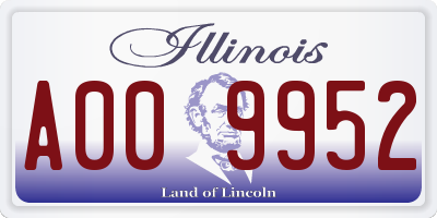 IL license plate A009952