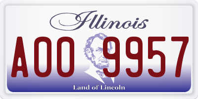 IL license plate A009957