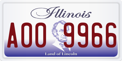 IL license plate A009966