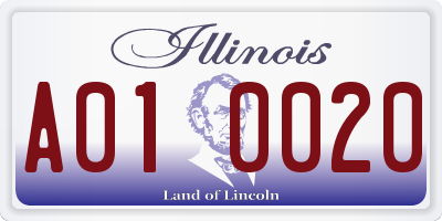 IL license plate A010020