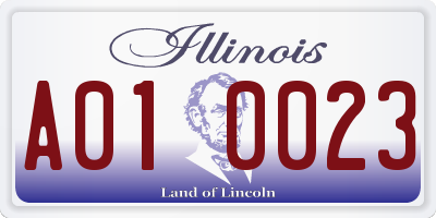 IL license plate A010023