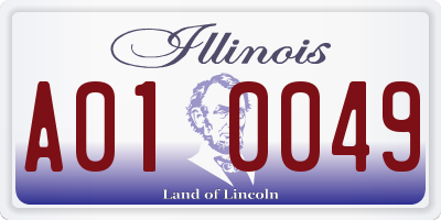 IL license plate A010049