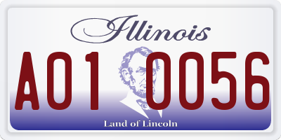 IL license plate A010056