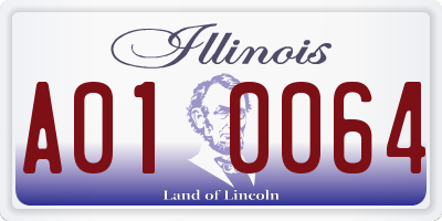 IL license plate A010064