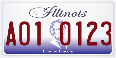 IL license plate A010123