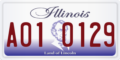 IL license plate A010129