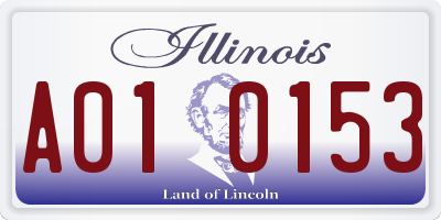 IL license plate A010153