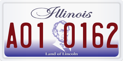 IL license plate A010162