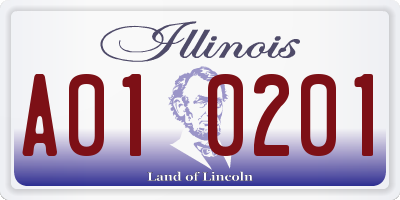 IL license plate A010201