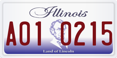 IL license plate A010215