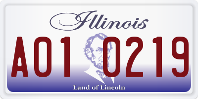 IL license plate A010219