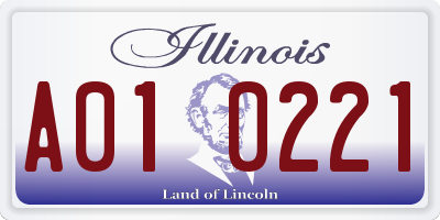 IL license plate A010221