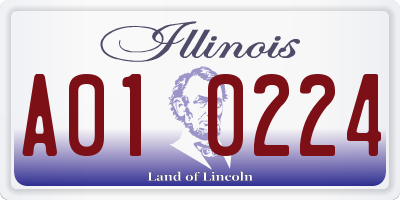 IL license plate A010224