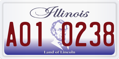 IL license plate A010238