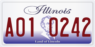 IL license plate A010242