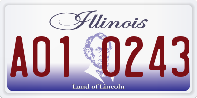 IL license plate A010243