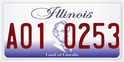 IL license plate A010253