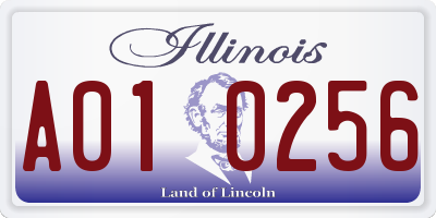 IL license plate A010256