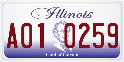 IL license plate A010259