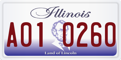 IL license plate A010260