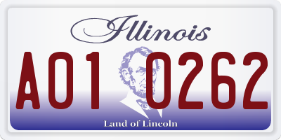 IL license plate A010262