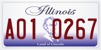 IL license plate A010267