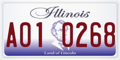 IL license plate A010268