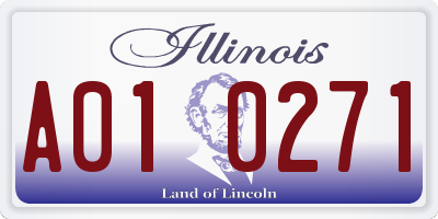 IL license plate A010271