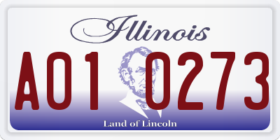 IL license plate A010273