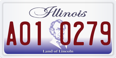 IL license plate A010279