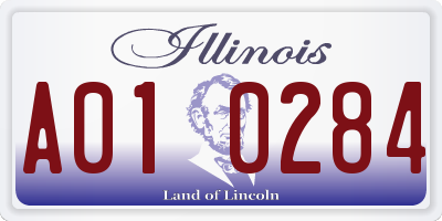 IL license plate A010284