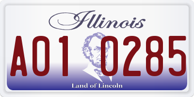 IL license plate A010285