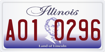 IL license plate A010296