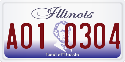 IL license plate A010304