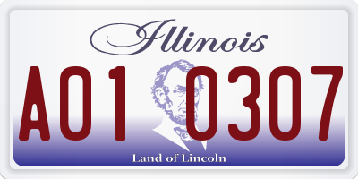 IL license plate A010307