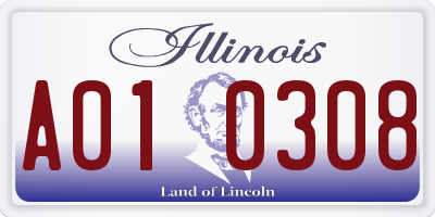 IL license plate A010308