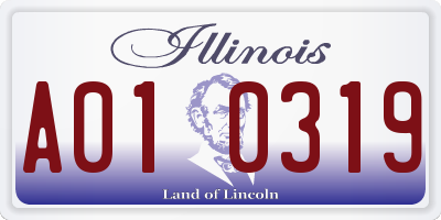 IL license plate A010319