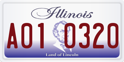 IL license plate A010320