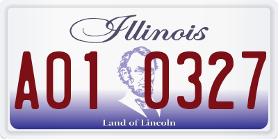 IL license plate A010327