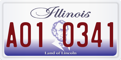 IL license plate A010341