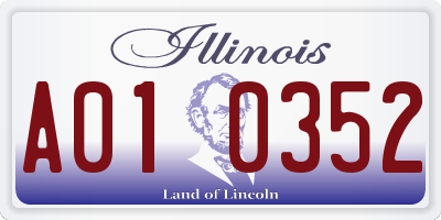 IL license plate A010352