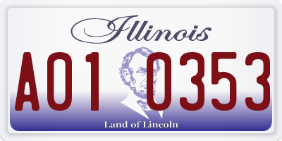 IL license plate A010353