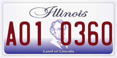 IL license plate A010360