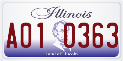 IL license plate A010363