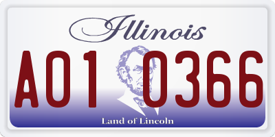 IL license plate A010366