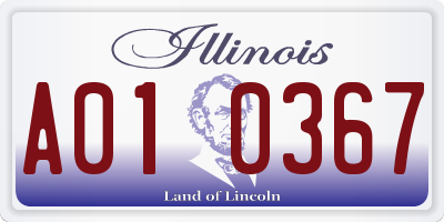 IL license plate A010367